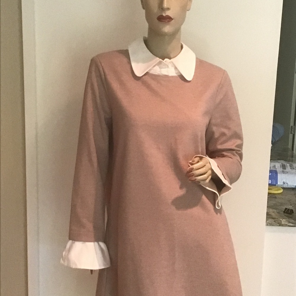 Tuckernuck Dakotah Sandwhisp Dress White Collar Cuffs Preppy LS Mini Dress M - Picture 3 of 5
